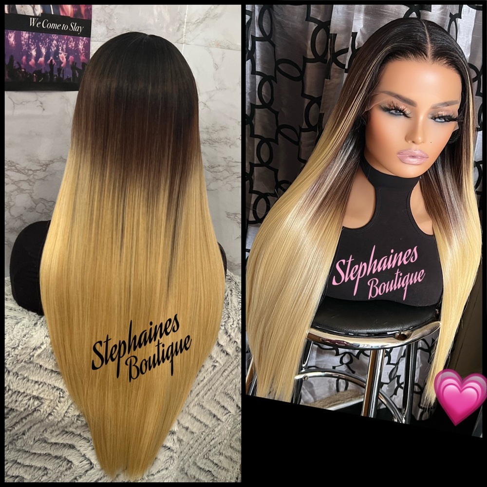 Human Hair Blended lace front wig